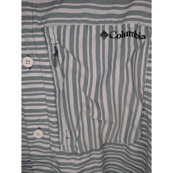 Columbia Mens Twisted Creek III Short Sleeve Vented Button Down Shirt Gray L - Picture 4 of 6